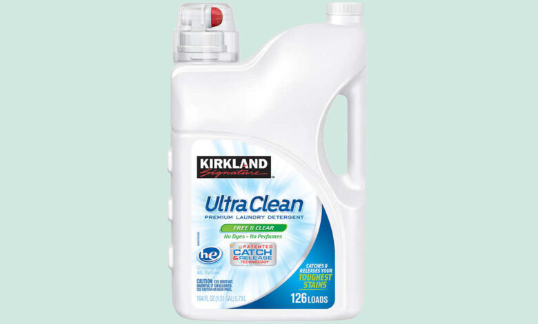 Who is the manufacturer of Kirkland laundry detergent?